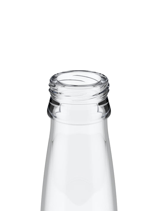 12 oz Clear Peak bottle finish close-up.