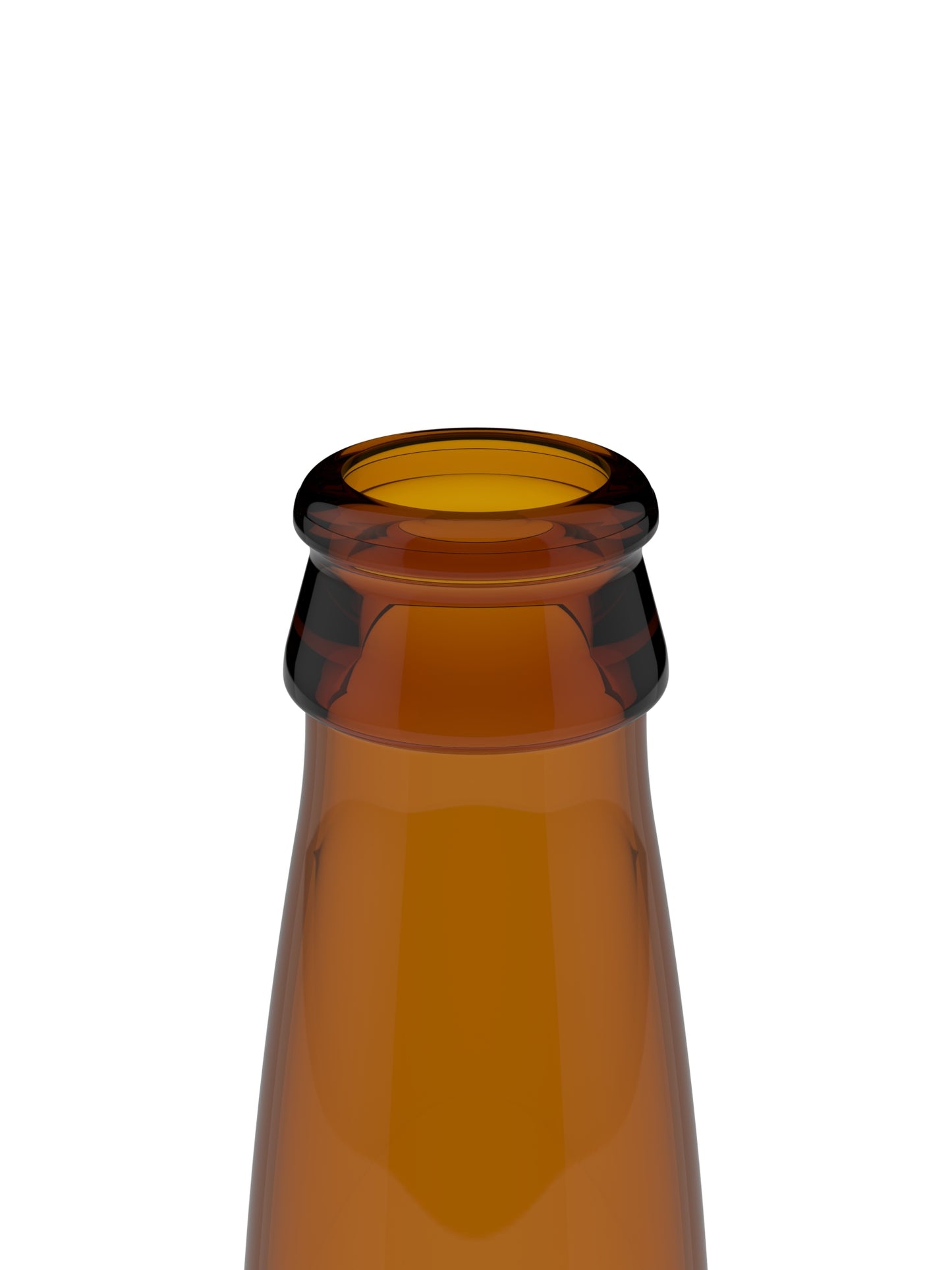 12oz Pinnacle 2.0 Amber Glass Bottle Finish Close Up