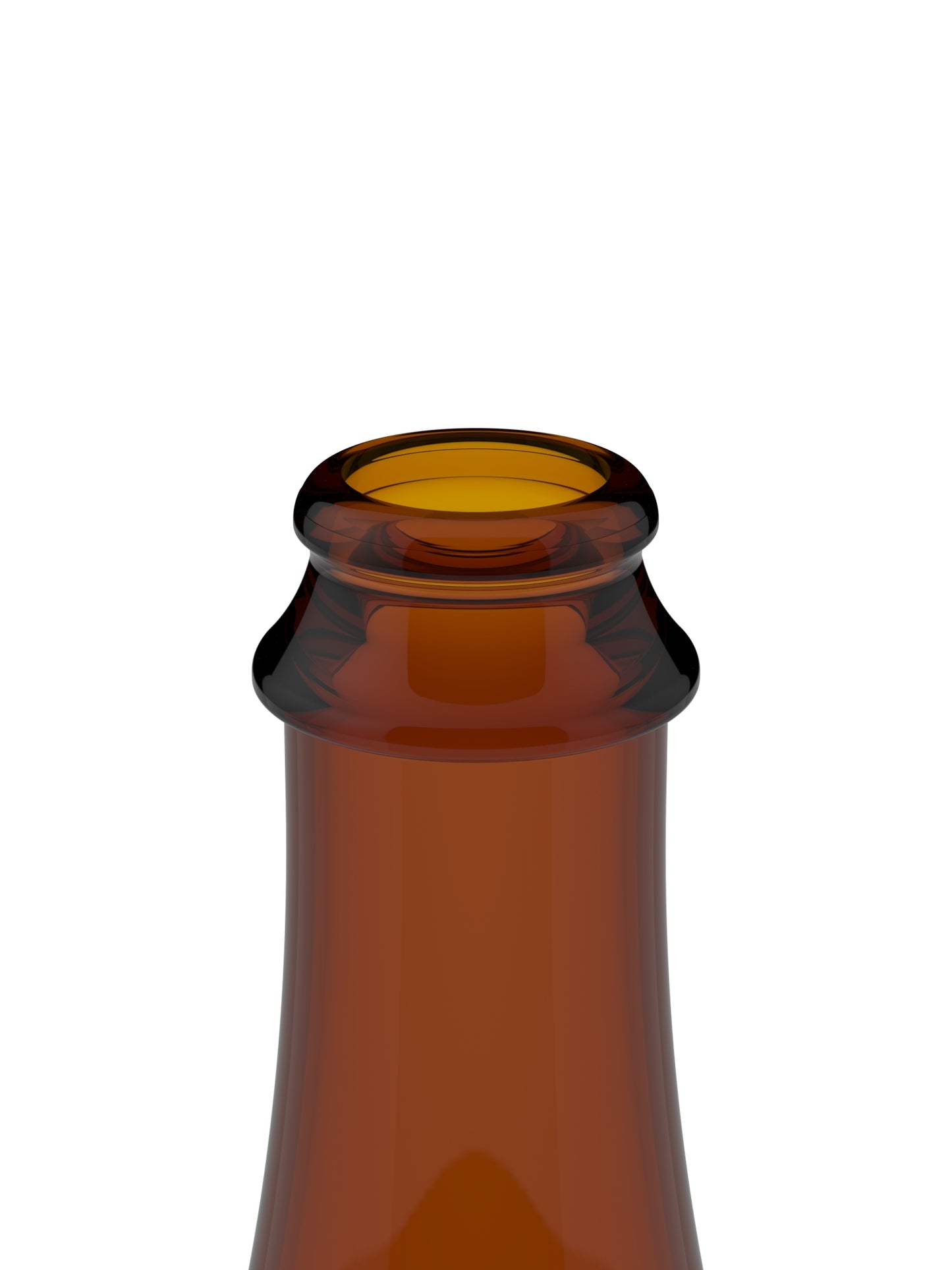 500ml Celebration Amber Glass Bottle - Finish Close-Up