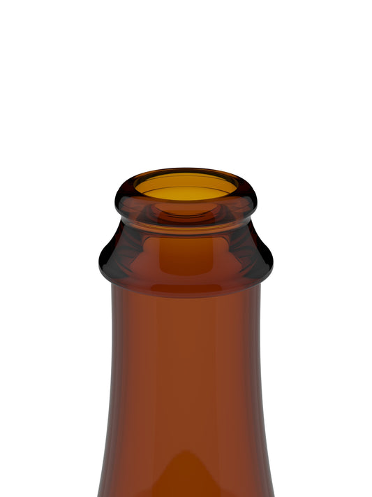 500ml Celebration Amber Glass Bottle - Finish Close-Up