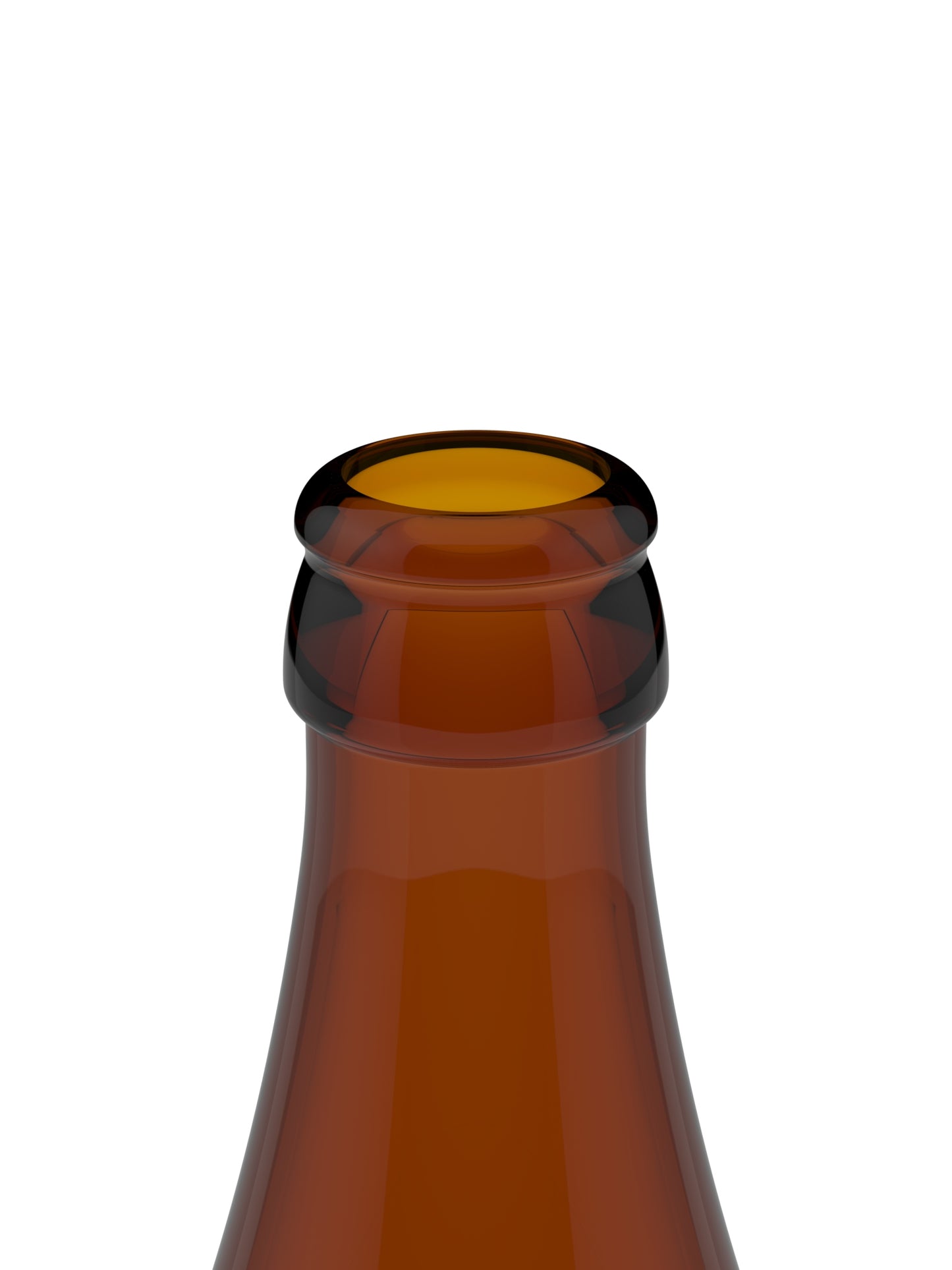 500ml Vichy Amber Glass Bottle - Finish Close-Up