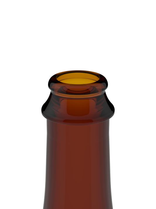 750ml Celebration Amber Glass Bottle - Finish Close-Up