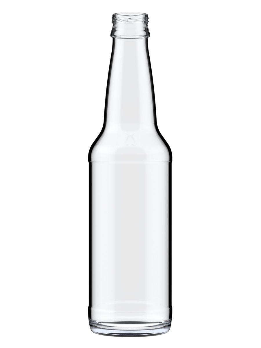 12 oz Clear Peak flint glass beer bottles – full image.