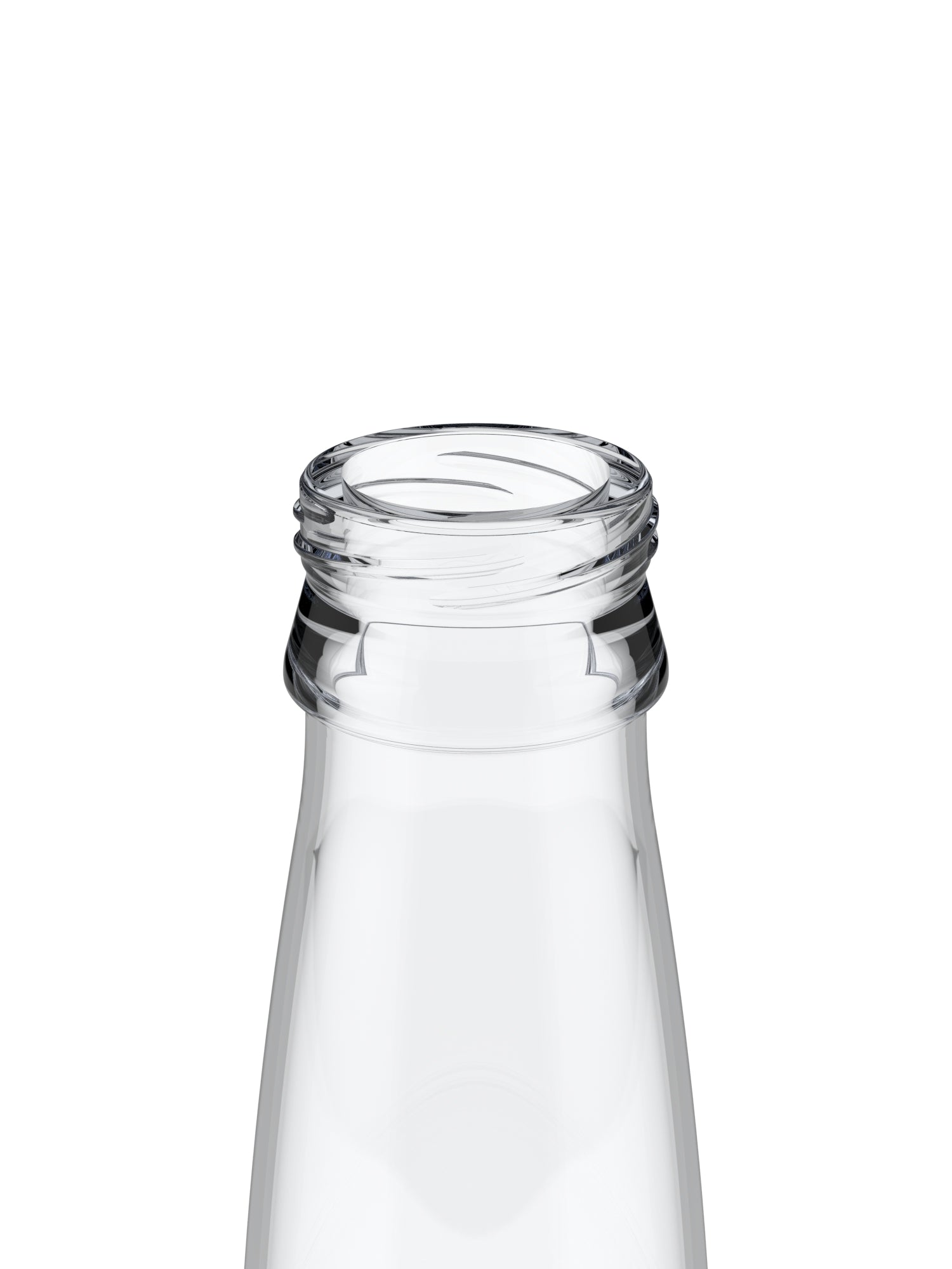 12 oz Clear Peak bottle finish close-up.