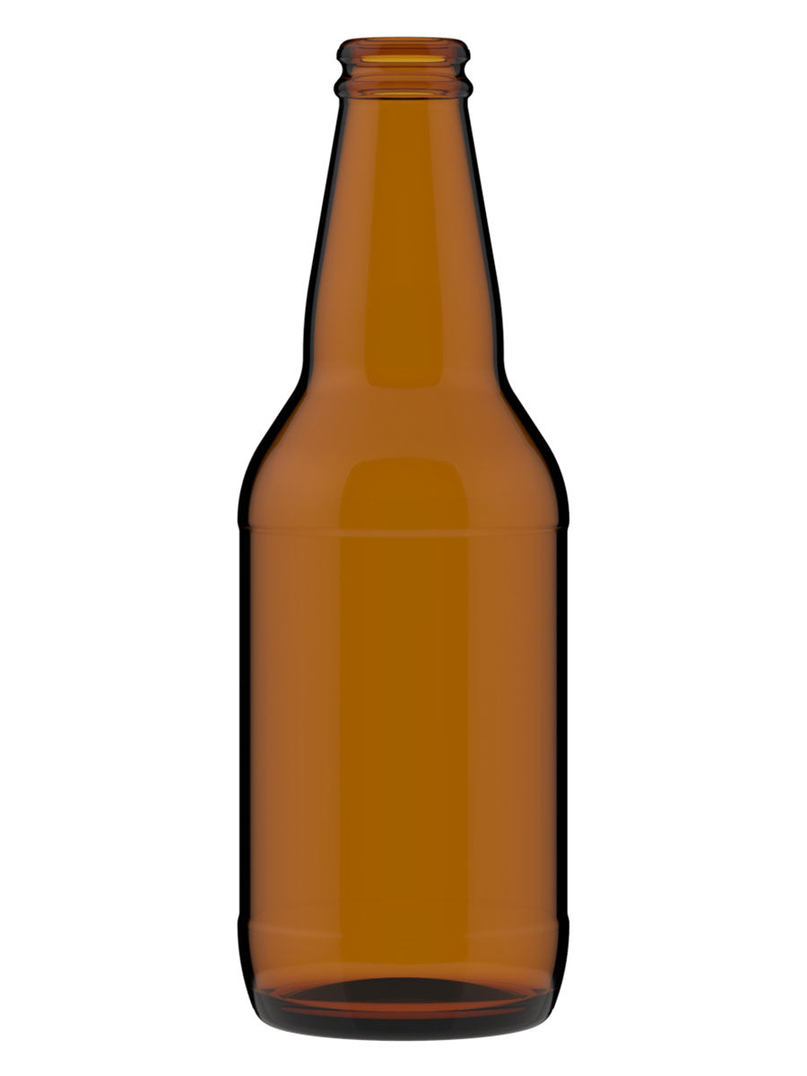 12oz Heritage Amber Glass bottle - Finish Close-Up