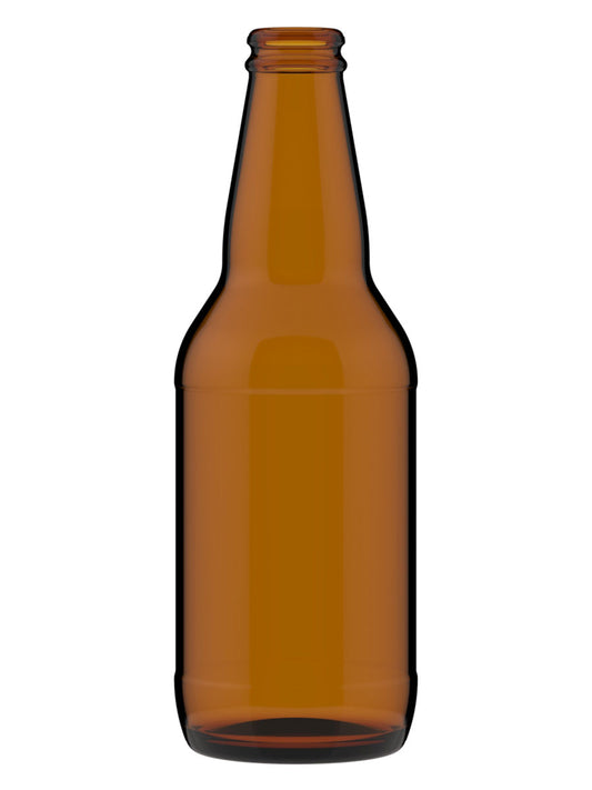 12oz Heritage Amber Glass bottle - Finish Close-Up