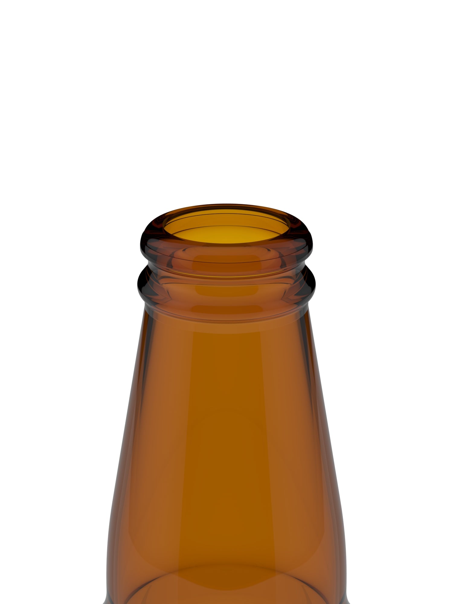 12oz Heritage Amber Glass Bottle - Finish Close-Up