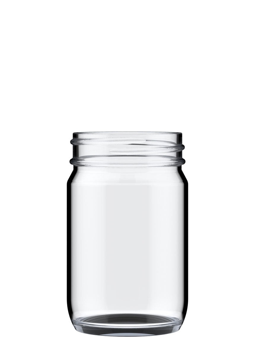 12oz Mayo-Salsa Flint Glass Jar Full Jar
