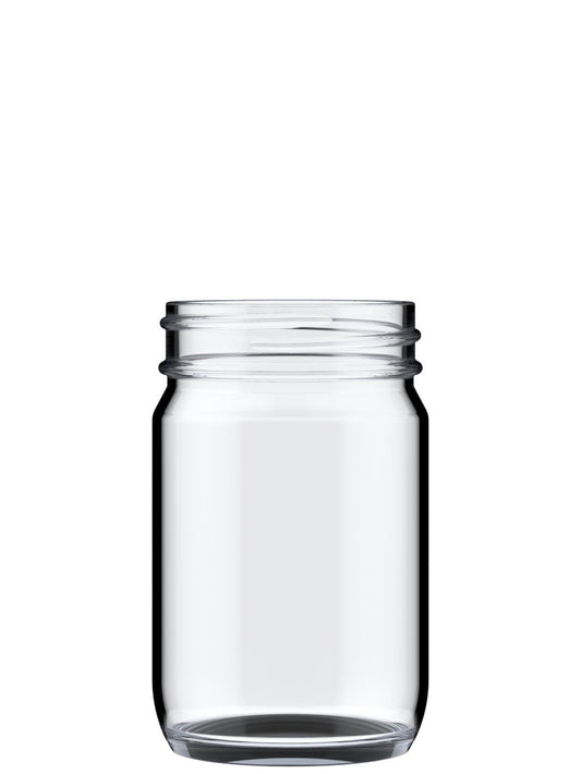 12oz Mayo-Salsa Flint Glass Jar Full Jar