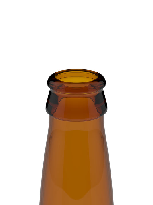 12oz Pinnacle 2.0 Amber Glass Bottle Finish Close Up