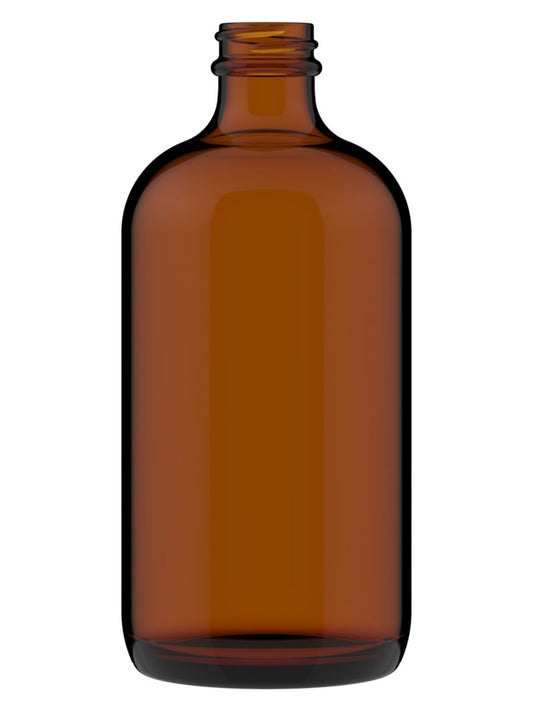 16oz Boston Round Amber Full Bottle