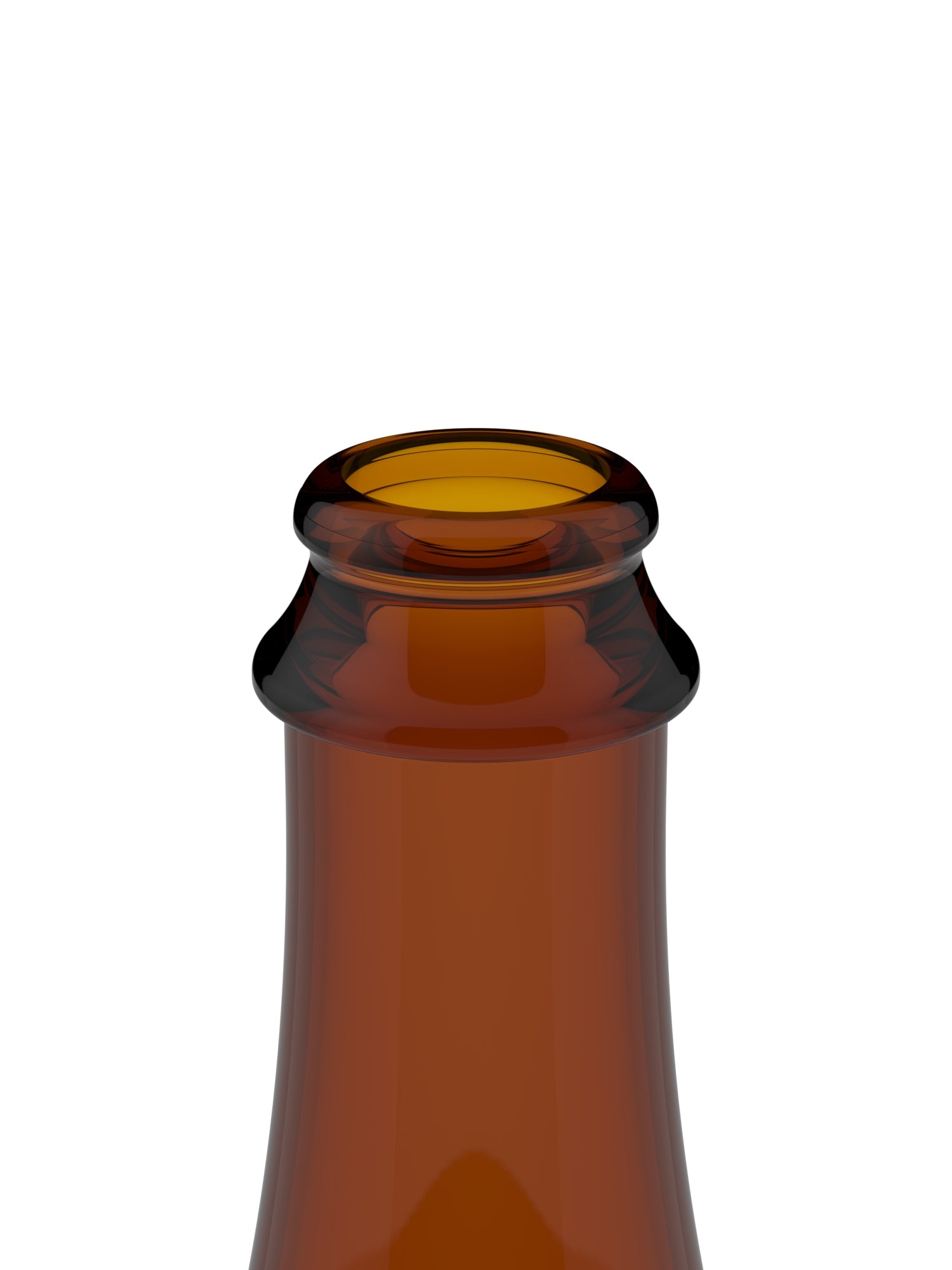 500ml Celebration Amber Glass Bottle - Finish Close-Up