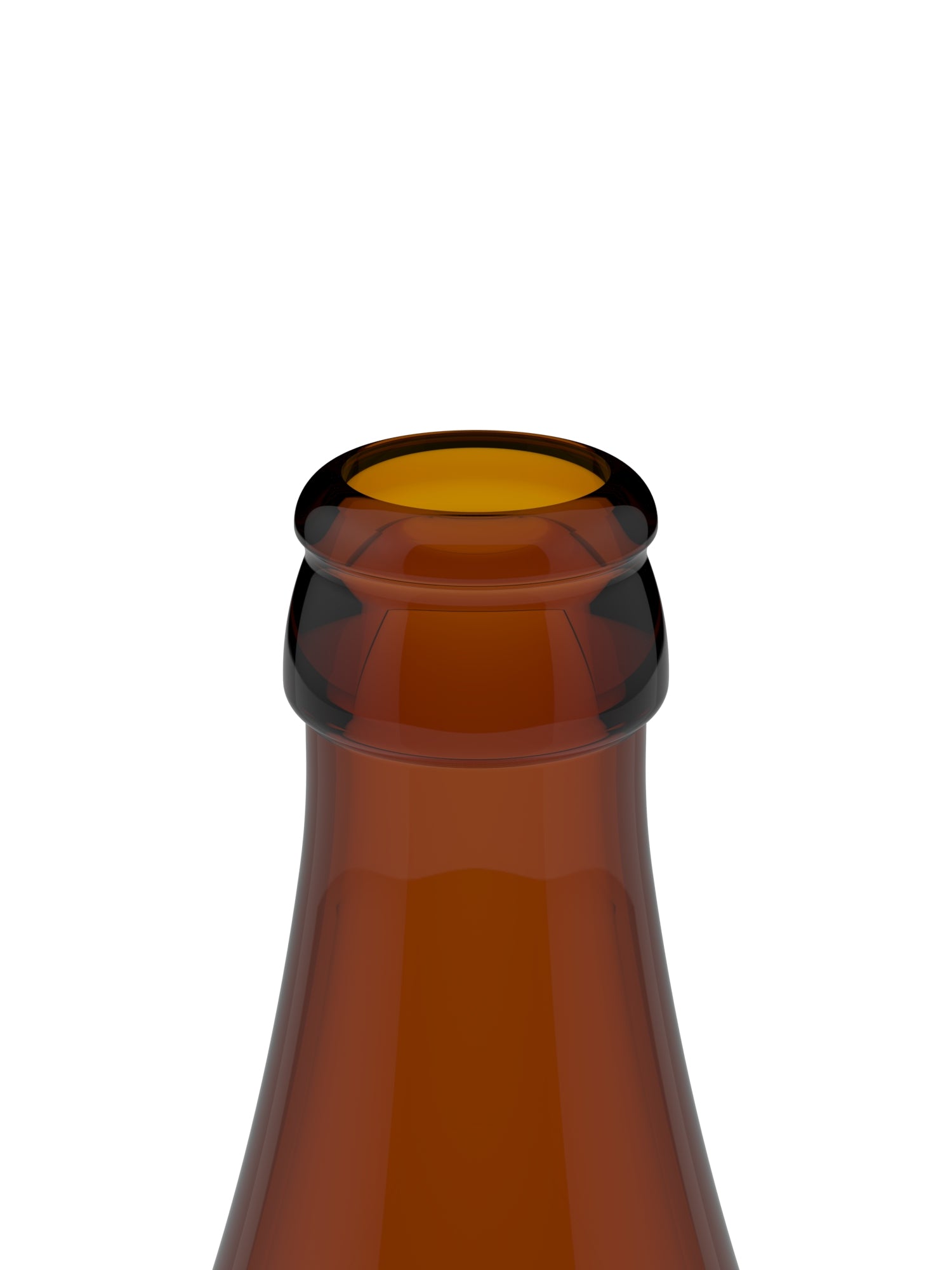 500ml Vichy Amber Glass Bottle - Finish Close-Up