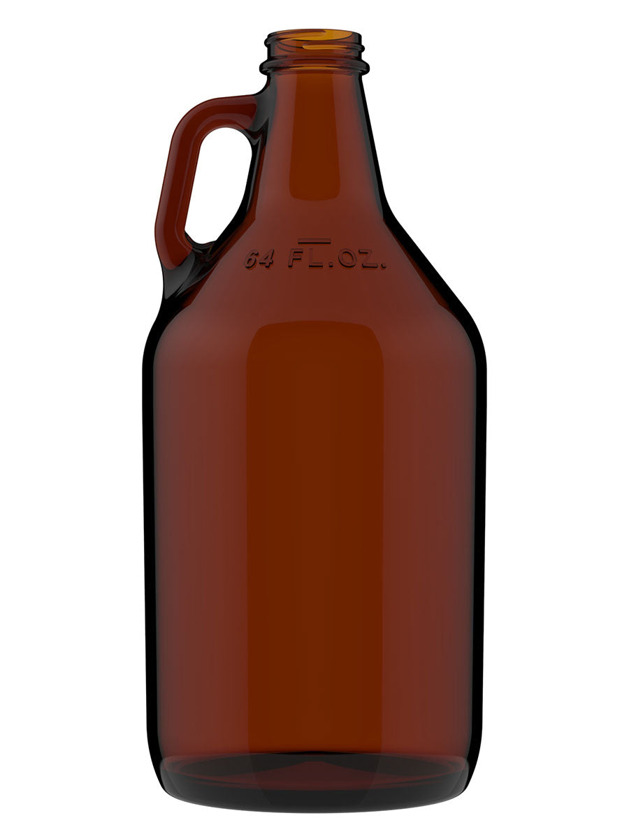 64 oz Growler amber glass beer bottles – full image