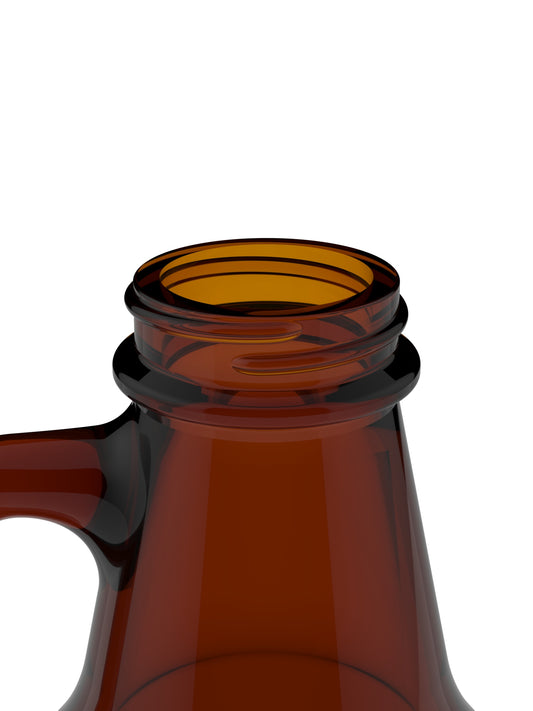 64 oz Growler bottle finish close-up