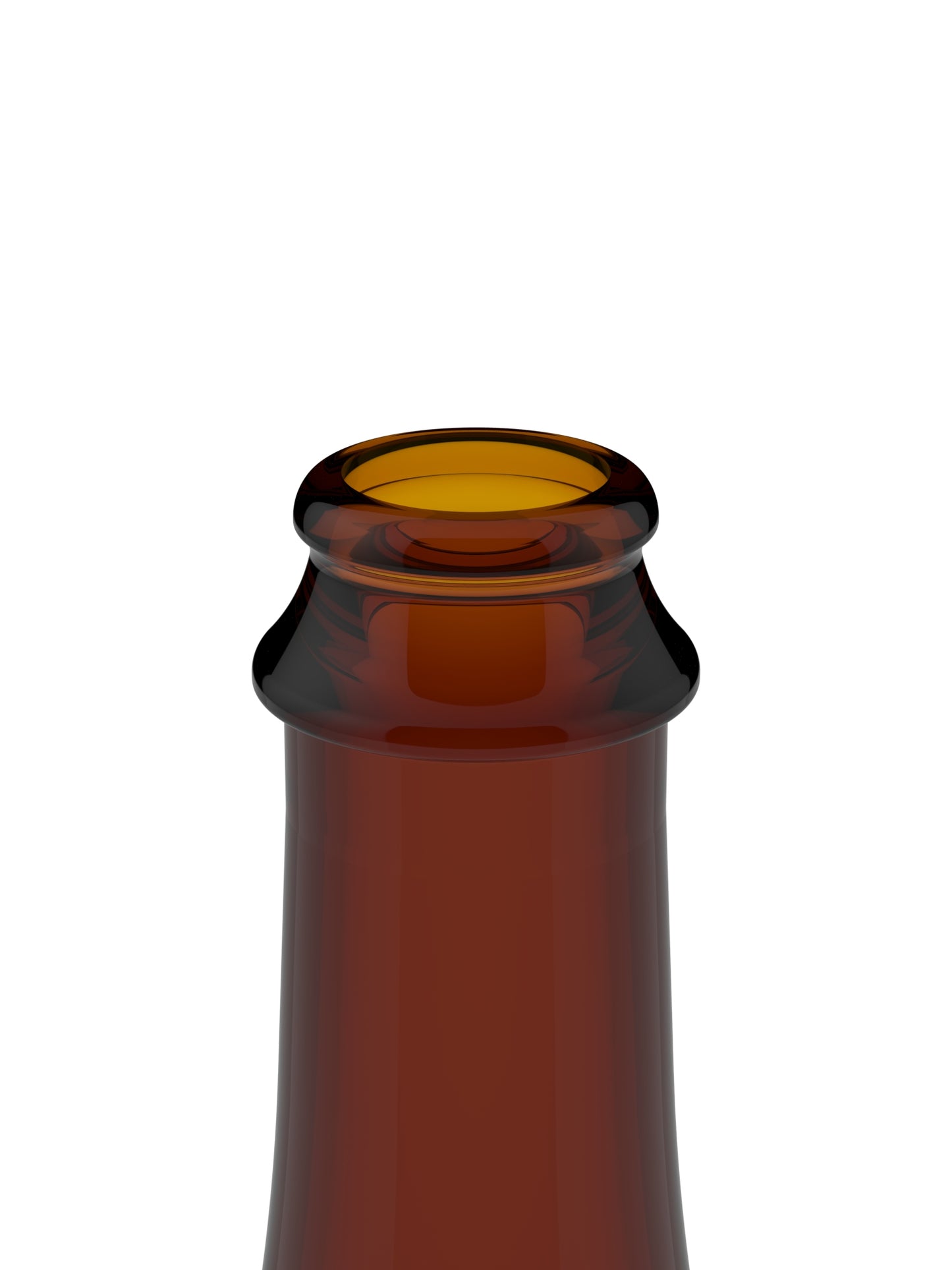 750ml Celebration Amber Glass Bottle - Finish Close-Up