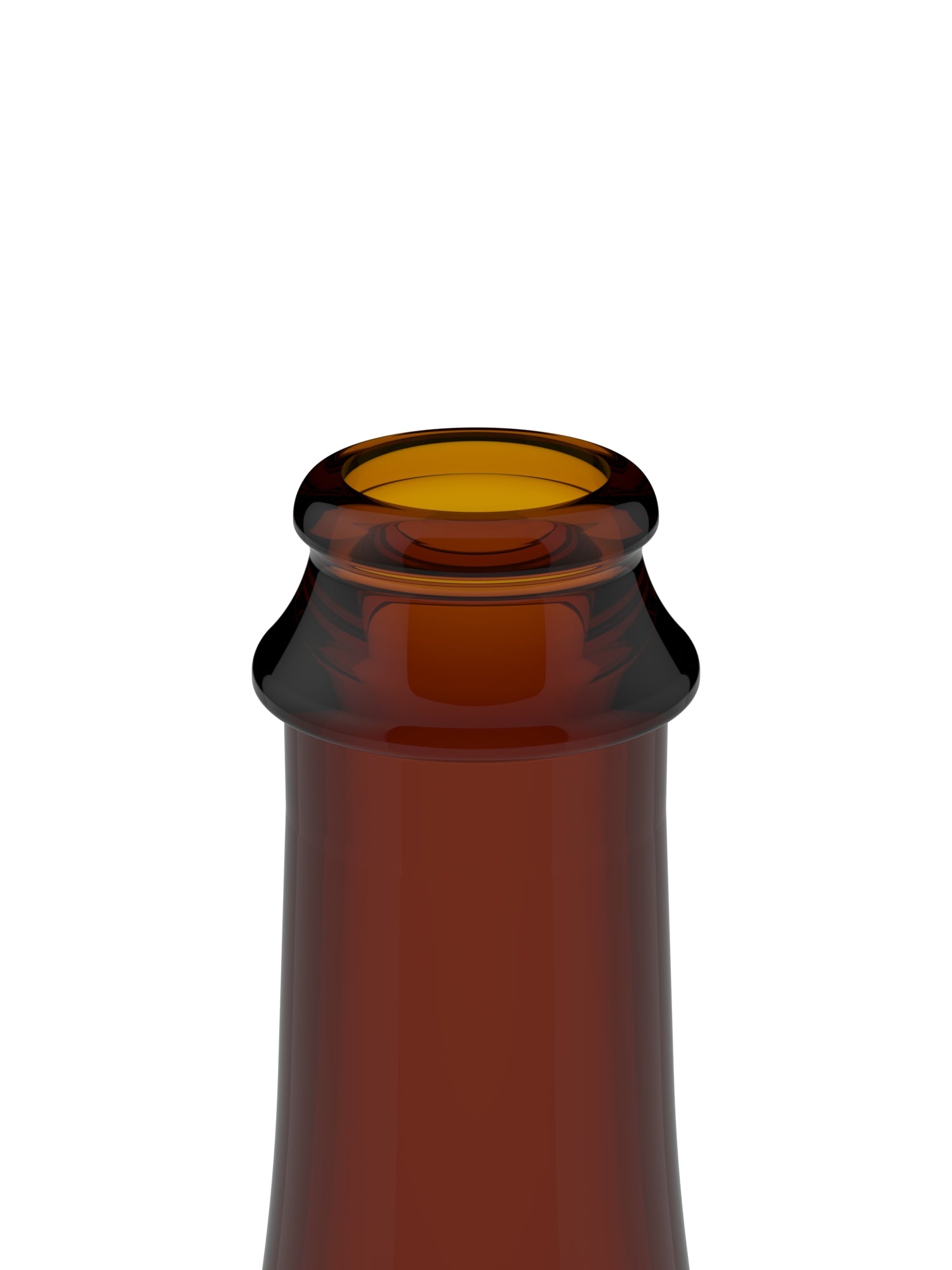 750ml Celebration Amber Glass Bottle - Finish Close-Up