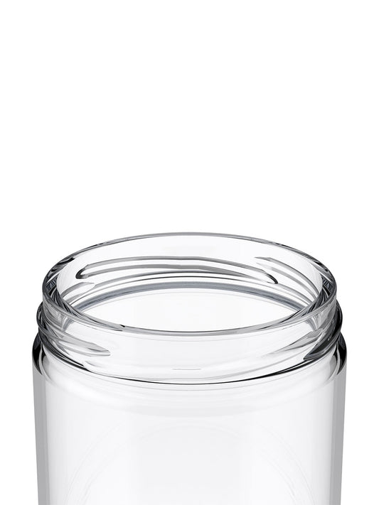 9oz Refrigerator Flint Glass Jar. Finish Close-Up